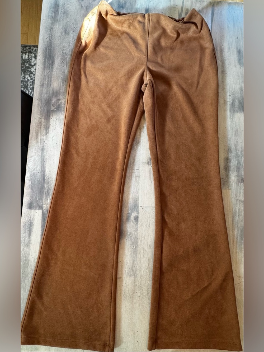 High-Rise Flare Pants in Camel Brown